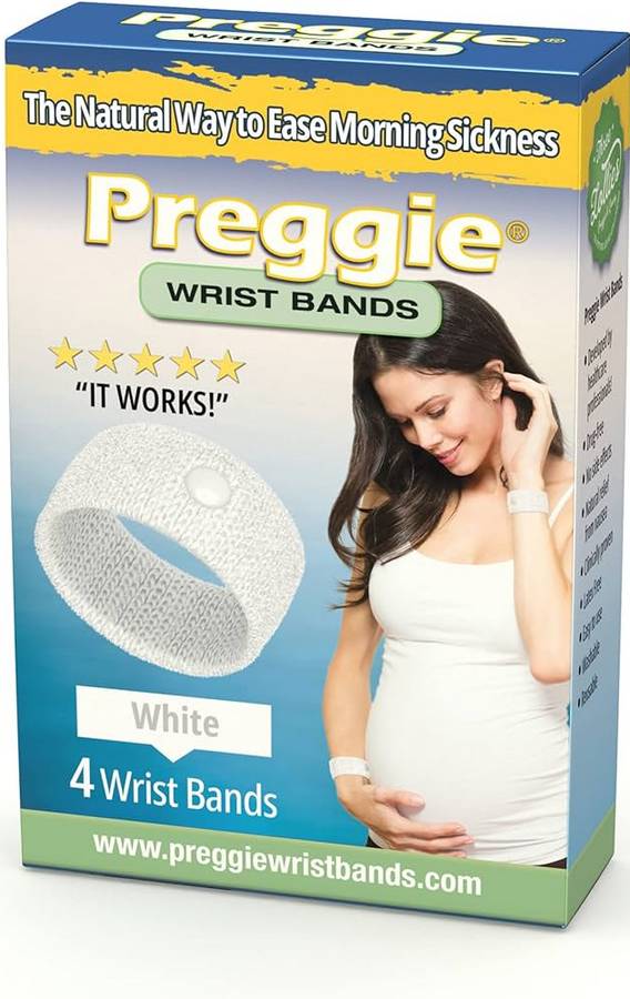 THREE LOLLIES: Preggie Wrist Band White 4 PC