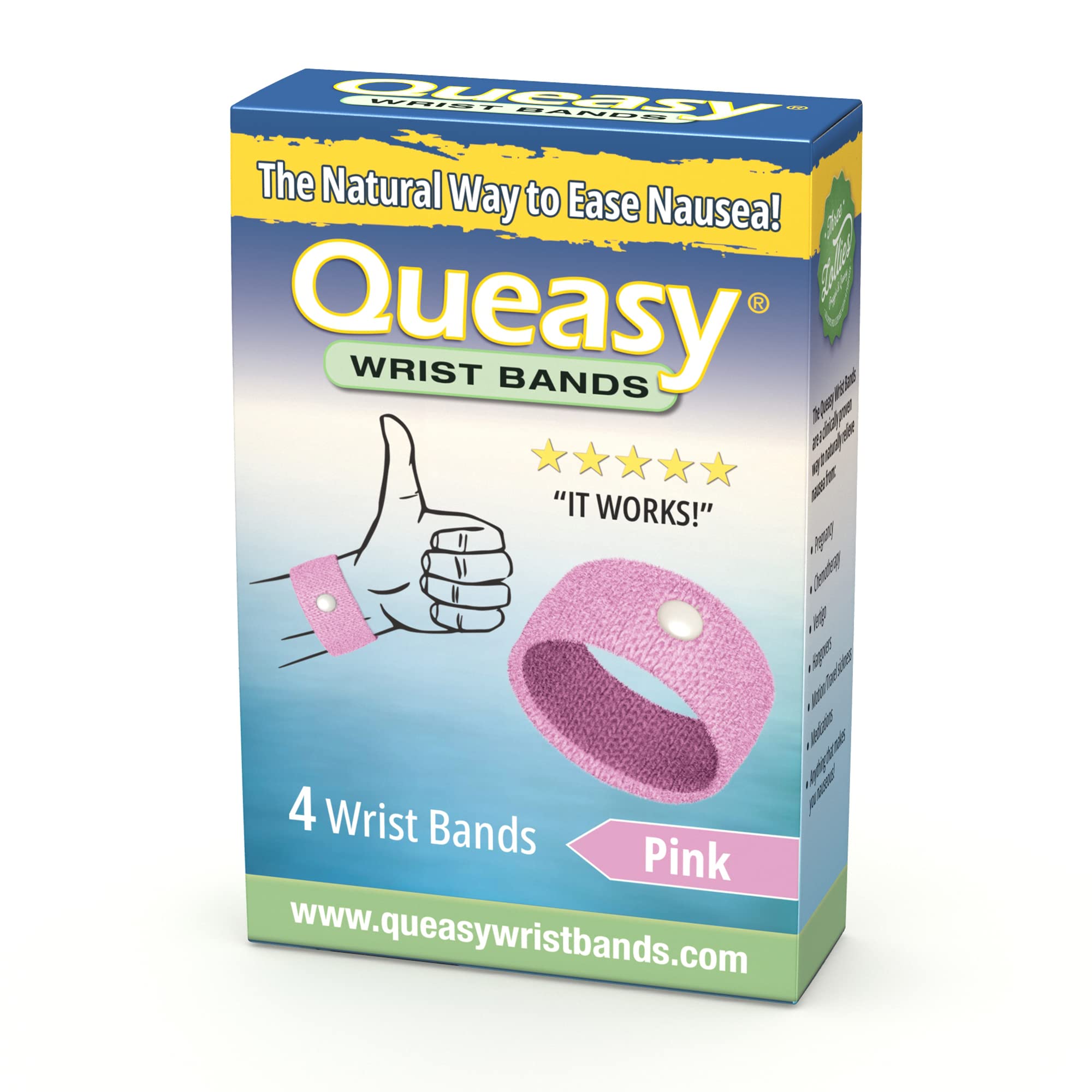 THREE LOLLIES: Queasy Wrist Band Pink 4 PC