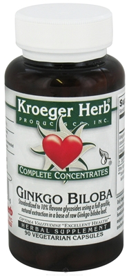 Ginkgo Biloba Complete Concentrate 90 capvegi from KROEGER HERB PRODUCTS