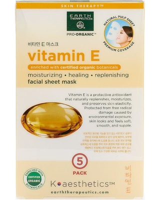 EARTH THERAPEUTICS: Certified Organic Facial Sheet Mask Vitamin E 3 ct