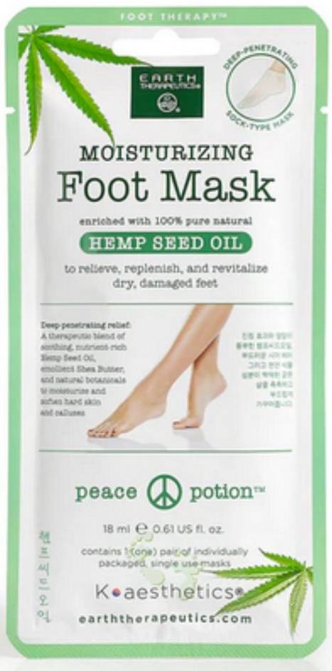 EARTH THERAPEUTICS: Hemp Seed Oil Moisturizing Foot Mask 1 PAIR