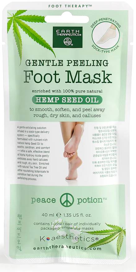 EARTH THERAPEUTICS: Hemp Seed Oil Peeling Foot Mask 1 PAIR
