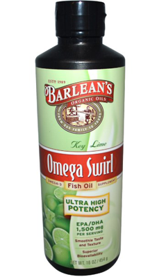 Ultra High Potency Fish Omega Swirl Key Lime 8 oz from BARLEANS ESSENTIAL OILS