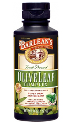 BARLEANS ESSENTIAL OILS: Olive Leaf Extract Peppermint Flavor 8 fl oz