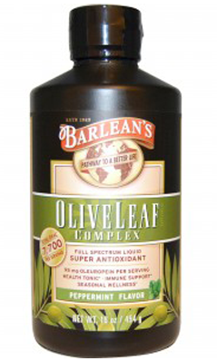 BARLEANS ESSENTIAL OILS: Olive Leaf Extract Peppermint Flavor 16 fl oz