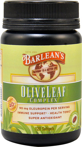 BARLEANS ESSENTIAL OILS: Olive Leaf Complex 120 Softgels