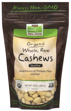 NOW: Raw Cashews Organic 10 oz
