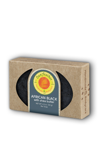 SunFeather Artisanal Soap Bars: African Black Soap 4.3 oz