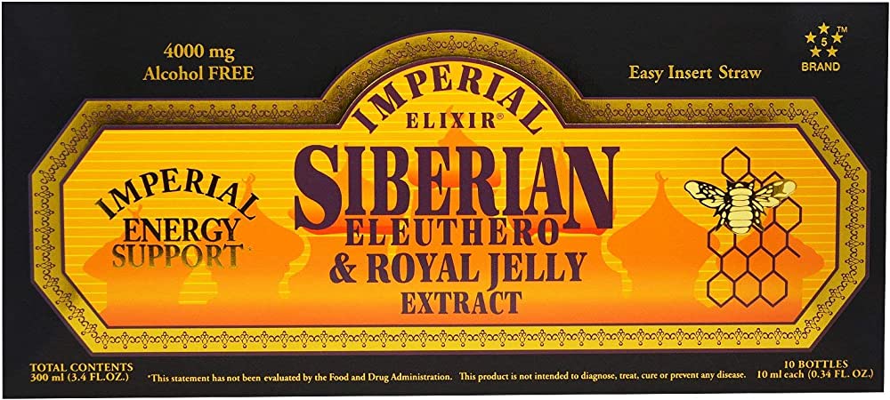 Siberian Eleuthero Extract With Royal Jelly Vials, 30x10ml