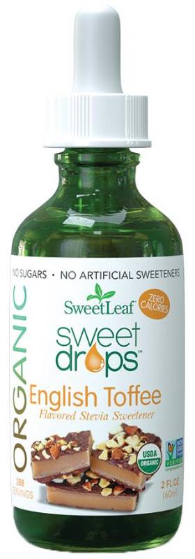 SWEETLEAF STEVIA: Organic SweetLeaf Sweet Drops™ English Toffee Flavored Stevia Sweetener 2 OUNCE