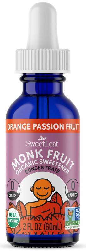 SWEETLEAF STEVIA: SweetLeaf Organic Monk Fruit Sweetener Concentrate Orange Passionfruit 2 OUNCE