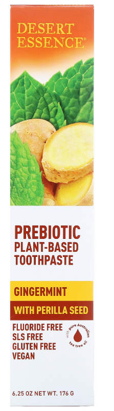 DESERT ESSENCE: Gingermint Prebiotic Plant Based Toothpaste 6.25 ounce