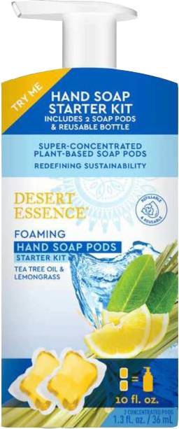 DESERT ESSENCE: Foaming Hand Wash Starter Kit Lemongrass 1.3 OUNCE