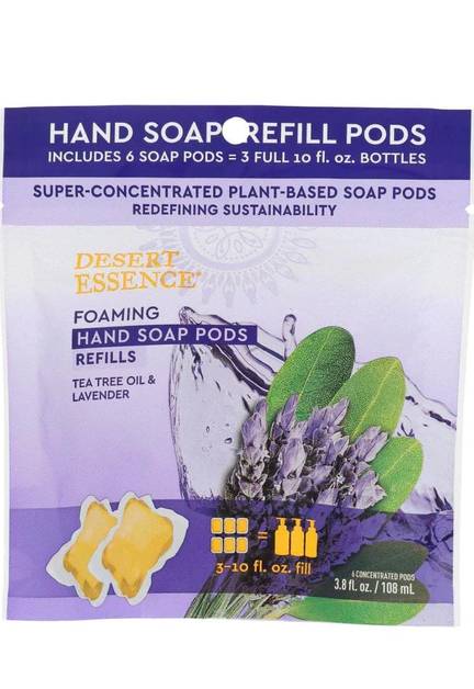DESERT ESSENCE: Foaming Hand Wash Refill Pods Lavender 3.8 OUNCE