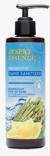 DESERT ESSENCE: Probiotic Hand Sanitizer Lemongrass 8 ounce