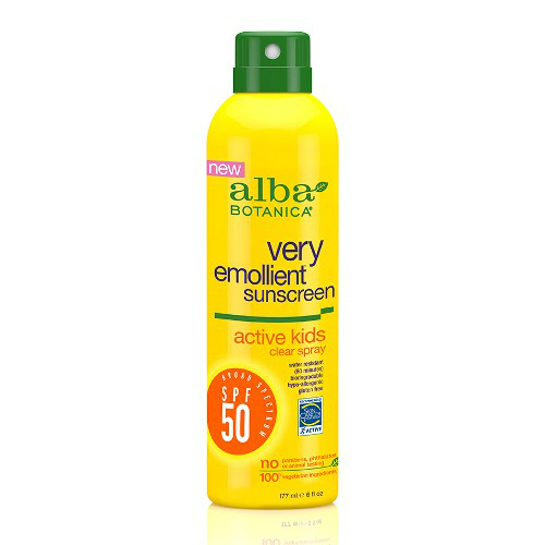 ALBA BOTANICA: Very Emollient Active Kids Clear Spray Sunscreen SPF50 6 oz