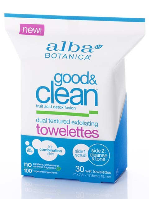 ALBA BOTANICA: Good and Clean Dual Texture Exfoliating Towelettes 30 cts