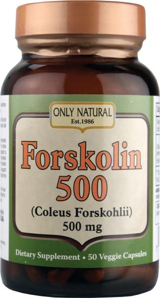 ONLY NATURAL: Forskolin (Coleus Forskoholii) 500mg 50 capvegi