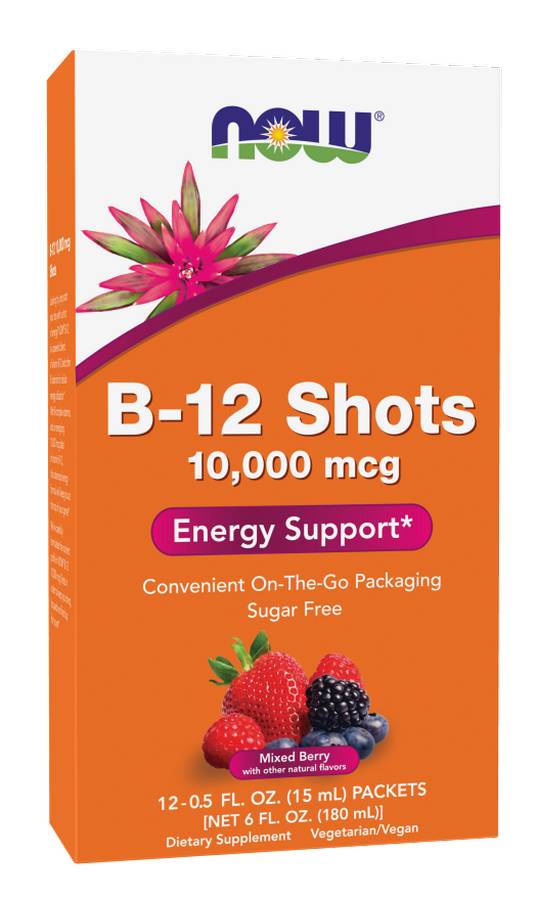 NOW: B-12 Shots 10000 mcg 12 - 15ml Shots