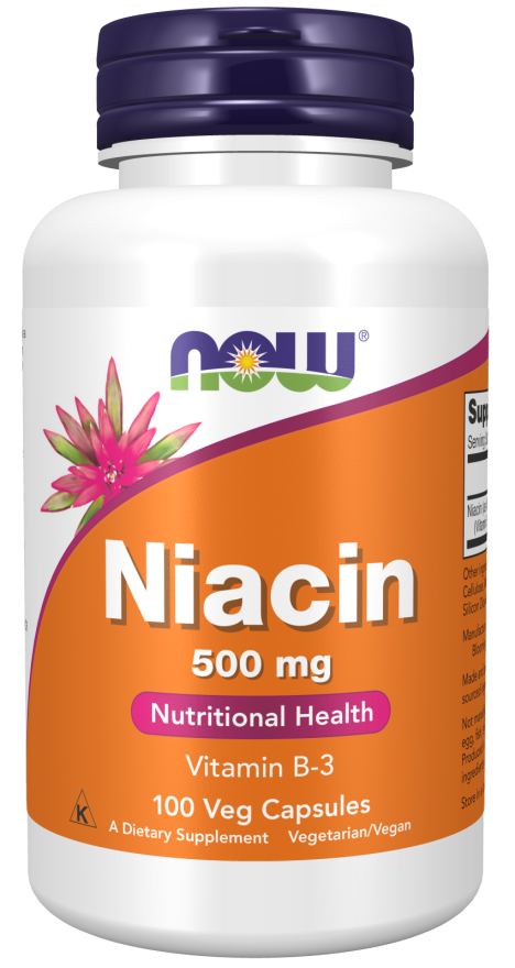 NOW: Niacin 500mg 100 Capsules
