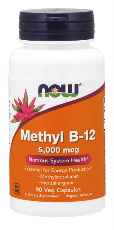 NOW: Methyl B-12 5000mcg Hypoallergenic 90 Veg Caps