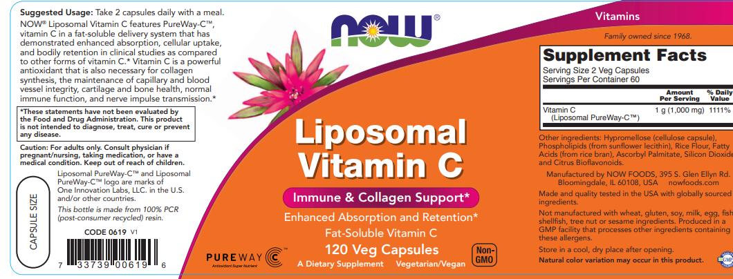 NOW: Liposomal Vitamin C 1000mg 120 Veg Capsules