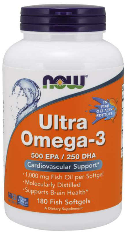 NOW: Ultra Omega-3 in Fish Gelatin 180 Softgels