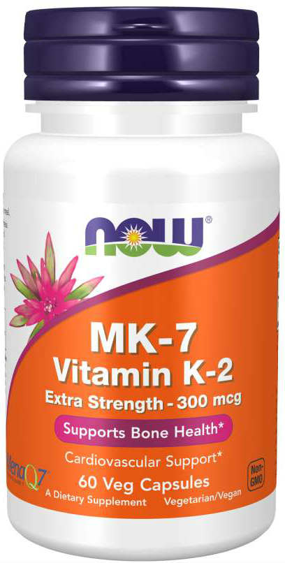 Vitamin K-2 MK-7 300mcg High Potency 60 Veg Caps from NOW