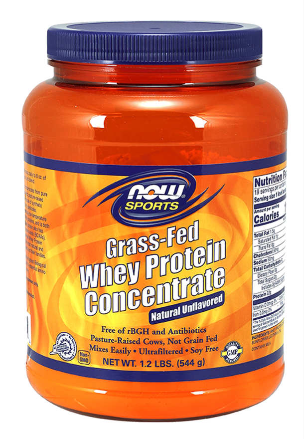 NOW: Grass-Fed Whey Protein Concentrate Natural Flavor 1.2 lbs