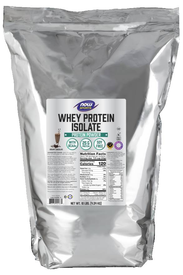 NOW: WHEY PROTEIN ISOLATE CHOCOLATE 10 lb