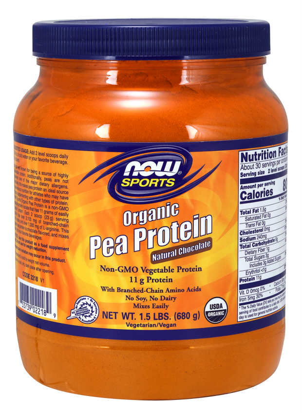 Organic Pea Protein Natural Chocolate 1.5 lbs from NOW