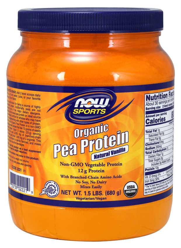 NOW: Organic Pea Protein Natural Vanilla 1.5 lbs