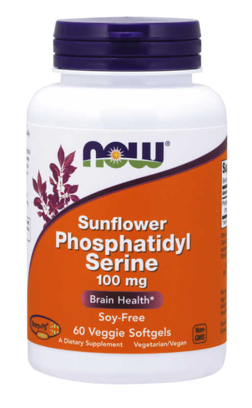 NOW: Sunflower Phosphatidyl Serine 100mg 60 Veggie Gels
