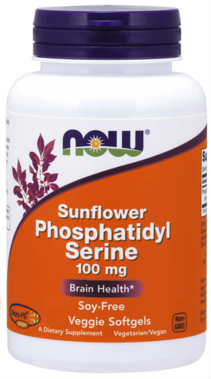 NOW: Sunflower Phosphatidyl Serine 100mg 120 Veggie Gels