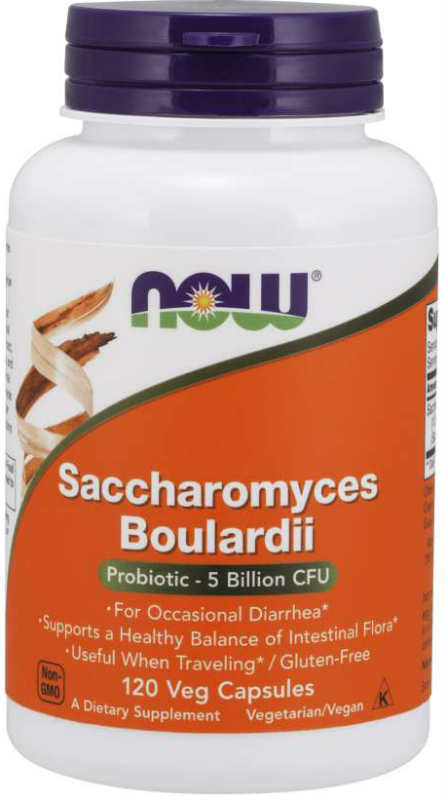 NOW: Saccharomyces Boulardii 5 Billion CFU Probiotic 120 Veg Capsules