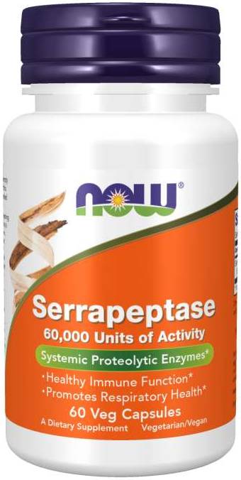 NOW: Serrapeptase 60,000 Units 60 Veg Caps
