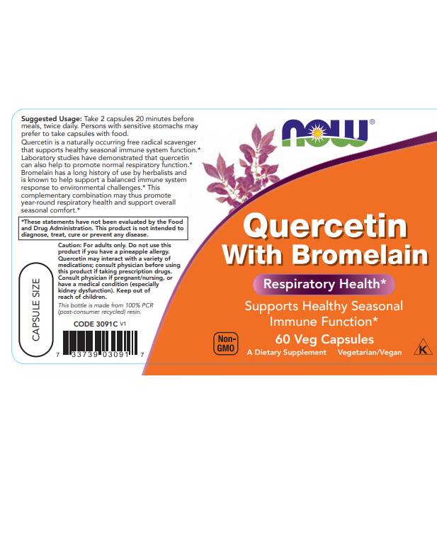 NOW: Quercetin With Bromelain 60 Vcaps