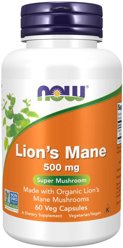 NOW: Lion's Mane Organic 500mg 60 Vcaps