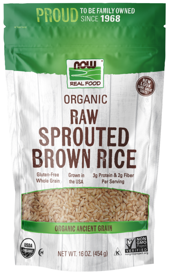 NOW: Organic Sprouted Brown Rice 16 oz