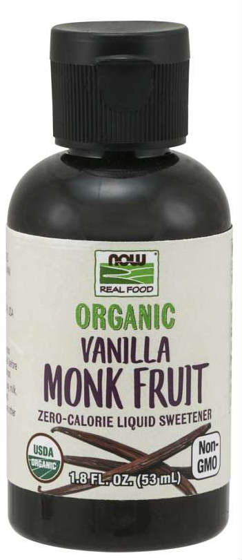 NOW: Organic Liquid Monk Fruit Vanilla 1.8 fl oz