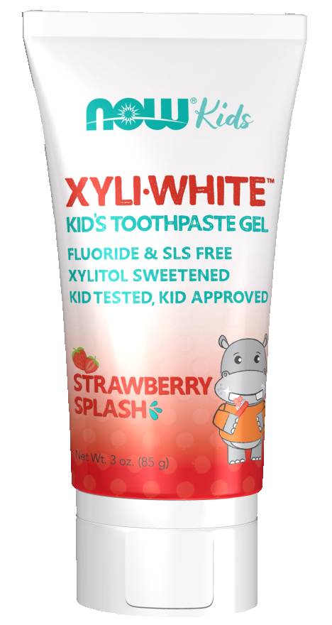 NOW: XYLIWHITE STRAWBERRY-SPLASH KIDS TOOTHPASTE 3 oz. Tube