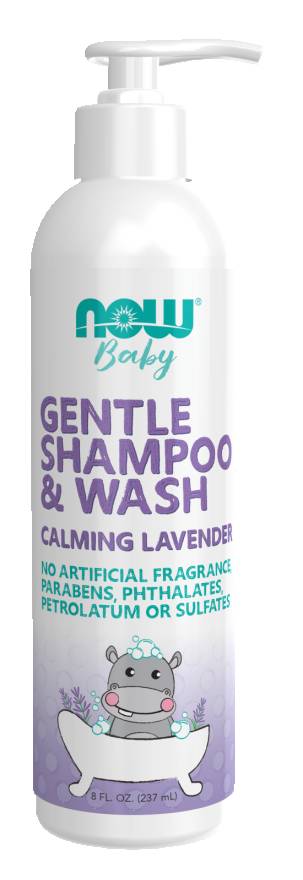 NOW: Gentle Baby Shampoo & Wash, Calming Lavender 8 fl oz