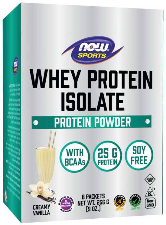 NOW: Whey Protein Isolate Vanilla 8 Pkt / Box