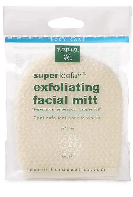 EARTH THERAPEUTICS: Super Loofah Exfoliating Facial Mitt 1 UNIT