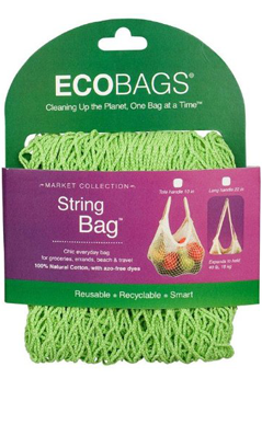 String Bag Tote Handle Natural Cotton Lime 1 bag from ECO-BAGS PRODUCTS