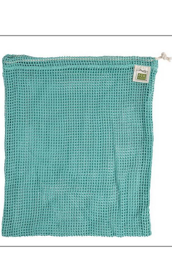 ECO-BAGS PRODUCTS: Organic Net Drawstring Produce Bag Medium Washed Blue 1 BAG