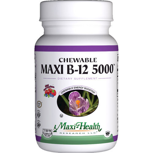 Buy Maxi B12 5000 Chewable 60 tab from MAXI HEALTH RESEARCH and Save