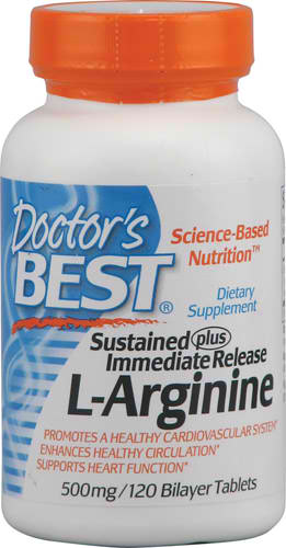 Doctors Best: Sustained plus Immediate Release L-Arginine (500 mg) 120 Tabs