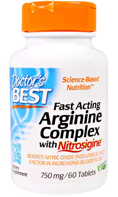 Doctors Best: Fast Acting Arginine Complex with Nitrosigine 60 Tablets
