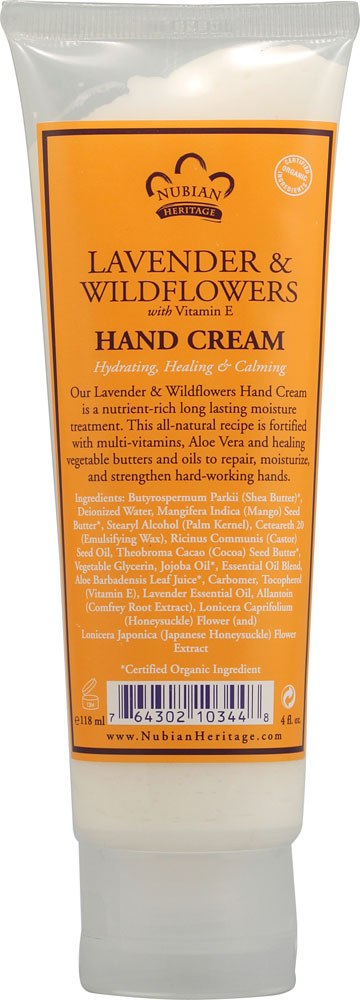NUBIAN HERITAGE/SUNDIAL CREATIONS: Hand Cream Lavender and Wildflowers 4 oz